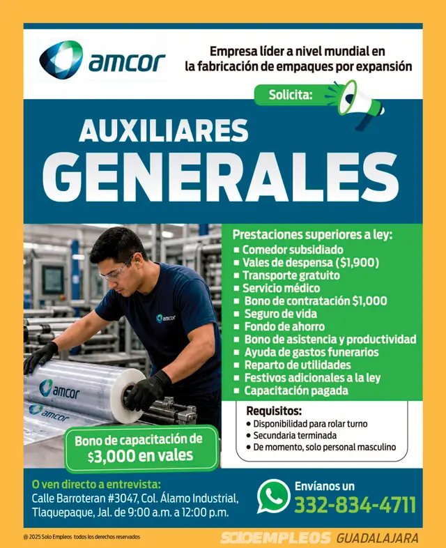 Vacante de empleo en Guadalajara publicada el 2026-05-29 en Solo Empleos