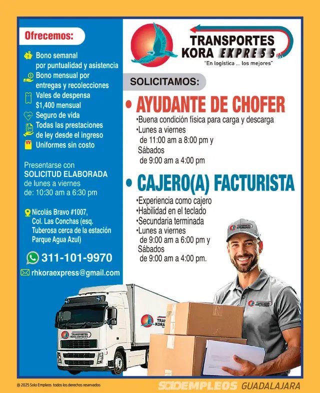 Vacante de empleo en Guadalajara publicada el 2026-05-29 en Solo Empleos