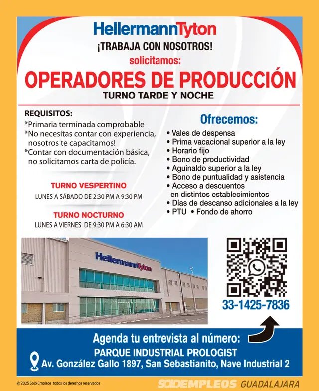 Vacante de empleo en Guadalajara publicada el 2026-05-29 en Solo Empleos