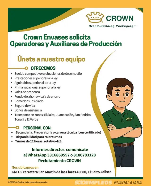 Vacante de empleo en Guadalajara publicada el 2026-05-29 en Solo Empleos