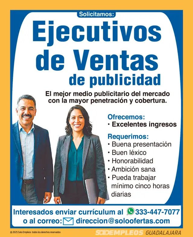 Vacante de empleo en Guadalajara publicada el 2026-05-29 en Solo Empleos