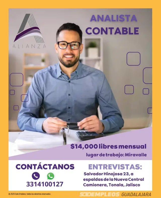 Vacante de empleo en Guadalajara publicada el 2026-05-29 en Solo Empleos