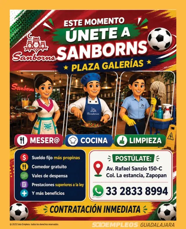 Vacante de empleo en Guadalajara publicada el 2026-05-29 en Solo Empleos