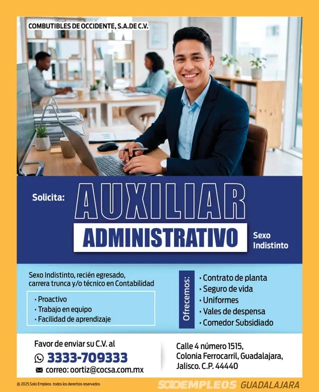Vacante de empleo en Guadalajara publicada el 2026-06-02 en Solo Empleos