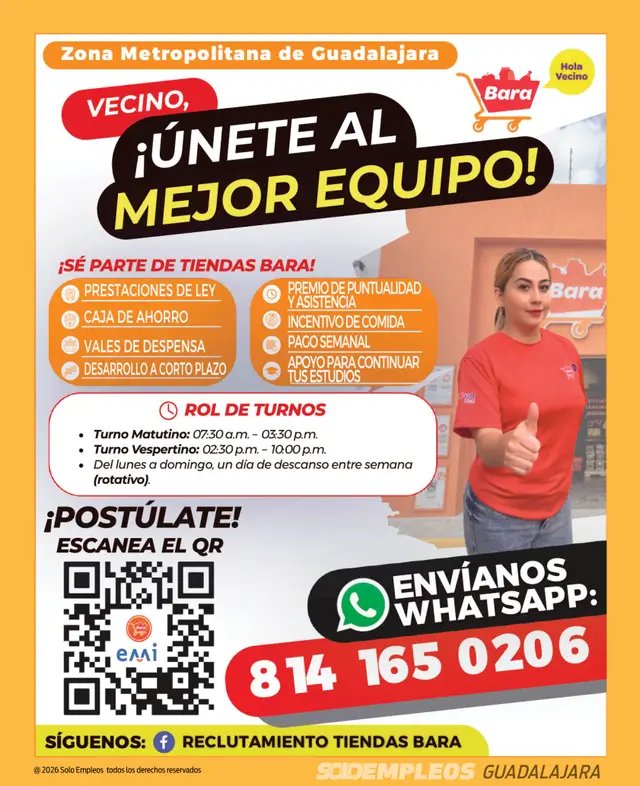 Vacante de empleo en Guadalajara publicada el 2026-07-17 en Solo Empleos