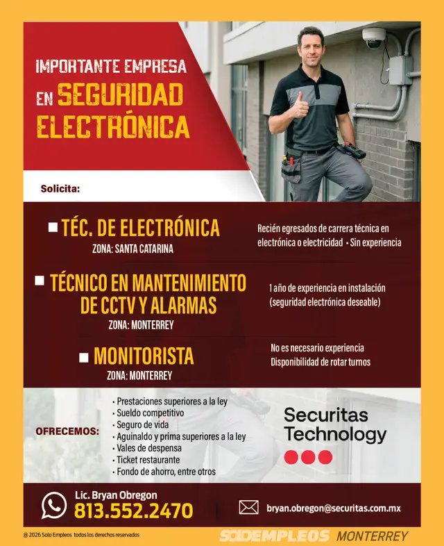 Vacante de empleo en Monterrey publicada el 2026-07-10 en Solo Empleos