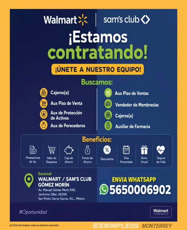Vacante de empleo en Monterrey publicada el 2026-07-10 en Solo Empleos
